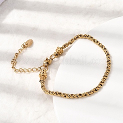 304 Stainless Steel Rope Chains Bracelets for Women&nbsp;BJEW-A158-02C-G