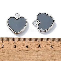 アクリルチャーム  合金のパーツと  ハートチャーム  スレートグレイ  19x18x5mm  穴：2mm&nbsp;MACR-U007-03C-P
