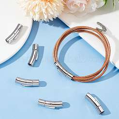 6個のコラム304ステンレススチールバヨネットネックレス留め金  ステンレス鋼色  30x9x8mm  穴：6mm  6個/箱&nbsp;STAS-UN0059-09