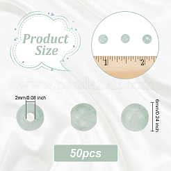 天然石グリーンアベンチュリンビーズ  ラウンド  6mm  穴：2mm  50個/箱&nbsp;G-OC0003-92