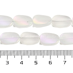 電気メッキガラスビーズセット  艶消し  オーバル  甘露  14x9x4.5mm  穴：1mm  約50個/連  27.17インチ（69cm）&nbsp;EGLA-C009-01B-HR02