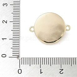 Brass Enamel Flat Round with Rose Connector Charms&nbsp;KK-M308-01G-02