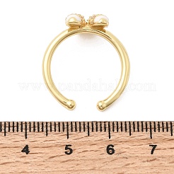 Brass Micro Pave Cubic Zirconia Cuff Open Rings for Women&nbsp;RJEW-B160-08G-02