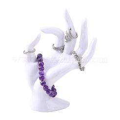 プラスチックリングディスプレイハンドモデル  OKのため  ホワイト  10.5x6.5x15.5cm&nbsp;LS-DIY-I047-04B