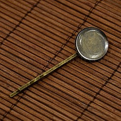 18mm Transparent Clear Domed Glass Cabochon Cover for Iron Hair Bobby Pin DIY Making&nbsp;DIY-X0070