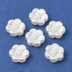 ABSプラスチックパール調ビーズ  花  ホワイト  12x13x4mm  穴：1.2mm  約1282個/500g&nbsp;KY-I009-18
