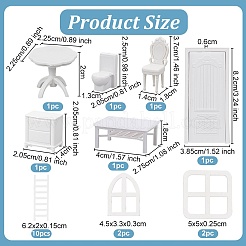 20個 9スタイル プラスチック家具 ドールハウス ホームデコレーション  砂のテーブルの建物の装飾  混合図形  20~82x18~40x6~22.5mm  20個/袋&nbsp;DJEW-OC0001-45