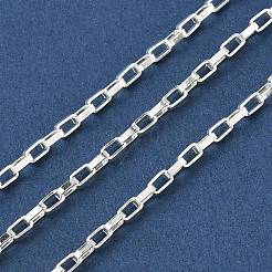 304ステンレススチールベネチアンチェーン  溶接されていない  スプールで  銀  4x2x1mm&nbsp;CHS-L014-09S