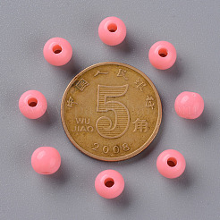 不透明なアクリルビーズ  ラウンド  鮭色  6x5mm  穴：1.8mm  約440個/50g&nbsp;X-MACR-S370-C6mm-A04