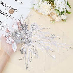 3D Flower Polyester Embroidery Sew on Flower Appliques&nbsp;PATC-WH0008-24A