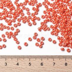 MIYUKIラウンドロカイユビーズ  日本製シードビーズ  （rr424)不透明なオレンジ色の光沢  8/0  3mm  穴：1mm  約422~455PCS /ボトル  10 G /ボトル&nbsp;SEED-JP0009-RR0424