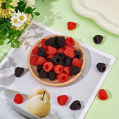32個 2色 PVCプラスチック シミュレーション ラズベリー  模造果物  ショーケース＆写真小道具用  ミックスカラー  21x20x18mm  16個/カラー&nbsp;AJEW-ME0001-67