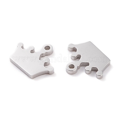 変色しない304ステンレススチールチャーム  レーザー切断  クラウン  ステンレス鋼色  11x14x1.5mm  穴：1.4mm&nbsp;STAS-Y002-10P