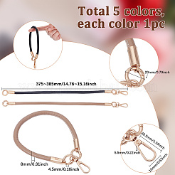 PUレザー携帯ストラップ 5色 5個  合金クラスプ付  ミックスカラー  385x8mm  1pc /カラー&nbsp;DIY-SC0028-54
