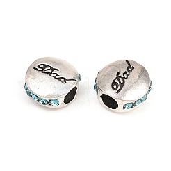 Father's Day Alloy Rhinestone European Beads&nbsp;FIND-NH0001-20AS