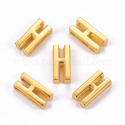 合金スライドチャーム  カドミウムフリー＆鉛フリー  ゴールドカラー  文字h  20.5x10x6.5mm  穴：3x18mm&nbsp;PALLOY-I201-01G-H