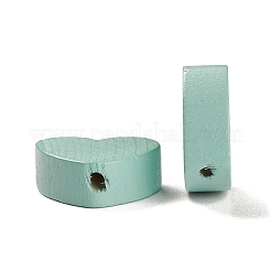 スプレー塗装された天然メープルウッドビーズ  ハート  ミックスカラー  16x17.5x6mm  穴：2mm  約735個/500g&nbsp;WOOD-M007-11