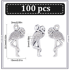 100Pcs Tibetan Style Alloy Flamingo Shape Pendants&nbsp;FIND-SC0006-35