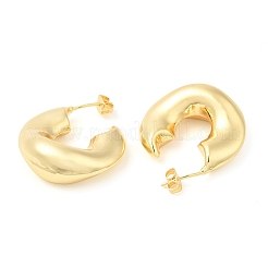 Brass Twist Donut Stud Earrings&nbsp;EJEW-K251-06G