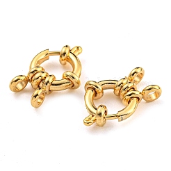 304ステンレススチールスプリングリング留め金  リング  24KGP本金メッキ  10x4mm  穴：2.5mm&nbsp;X-STAS-G190-17G-C-01