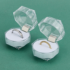 50Pcs Octagonal Transparent Plastic Ring Boxes&nbsp;OBOX-DC0001-02A