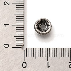 304ステンレススチールビーズ  ドーナツ  アンティークシルバー  8x3mm  穴：1.5mm&nbsp;STAS-G350-02AS