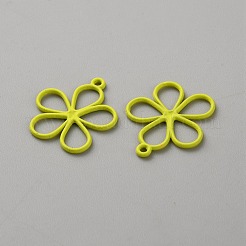 中空スプレー塗装合金ペンダント  花  きいろ  19.5x17x1.3mm  穴：1.2mm&nbsp;FIND-WH20008-19A
