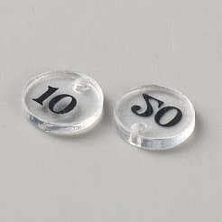 透明アクリルロックステッチマーカーセット  フラットラウンド  数  1.25x0.2cm  穴：1.6mm  30個/セット&nbsp;TOOL-WH0059-054A