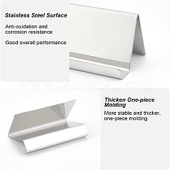 ステンレス鋼の名刺フレーム  ステンレス鋼色  1-3/4x3-1/2x2インチ（4.5x9x5cm）&nbsp;LS-ODIS-WH0008-37P