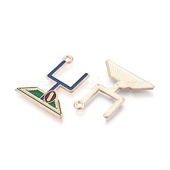 合金エナメルチャーム  ラグビーのチャーム  ゴールドカラー  ダークカーキ  24.5x21.5x1mm  穴：1.6mm&nbsp;ENAM-T025-02G-12