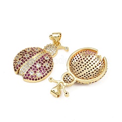 Brass Micro Pave Cubic Zirconia Pendants&nbsp;KK-S526-40G