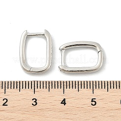 真鍮huggieフープピアス  長方形  プラチナ  12ゲージ  15.5x11.5x2mm  ピン：1mm&nbsp;EJEW-L234-61-P