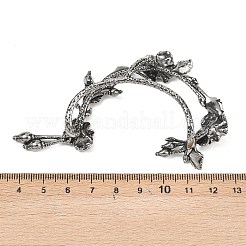 316サージカルステンレスフラワーカフイヤリング  アンティークシルバー  88~91x52~53mm&nbsp;LS-EJEW-C160-05A