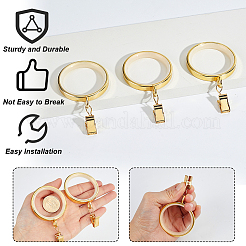 24Pcs Iron & PP Plastic Hanging Curtain Hooks&nbsp;FIND-GA0008-52G