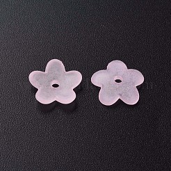 透明なアクリルビーズ  艶消し  花  パールピンク  12.5x13x2.5mm  穴：1.8mm  約2439個/500g&nbsp;MACR-S373-118-D08