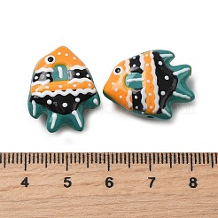 手作りランプワークビーズ  魚  ライトシーグリーン  17.5~18x22.5~23x10~10.5mm  穴：1~1.2mm&nbsp;LAMP-G162-02E