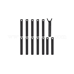 ステンレスペンダント12個  長方形のチャーム  ブラック  39.5x4.5x4.5mm  穴：3mm&nbsp;STAS-BC0003-87EB