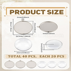 DIY Flat Round Pendant Making Kits&nbsp;DIY-LP0005-13C-P