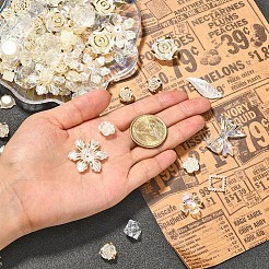 仕上げキットを作るDIYジュエリー  レジンビーズ＆チャーム＆カボションを含む  花と星と蝶結びと貝殻とハート  ミックスカラー  3.5~27.5x3.5~29x3.5~8mm  穴：1.5~2mm  約170個/100g&nbsp;DIY-CJC0002-006