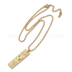 304 Stainless Steel Clear Cubic Zirconia Rectangle Constellation Pendant Necklaces for Women Men&nbsp;NJEW-S435-01G-D