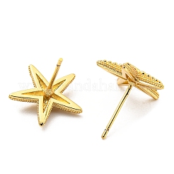 Rack Plating Brass Starfish Stud Earring&nbsp;KK-C026-07G