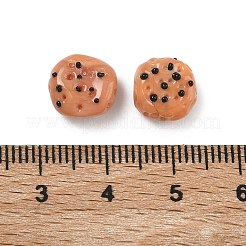 手作りランプワークビーズ  模造食品  クッキー  チョコレート  9.5x10x6mm  穴：1.2mm&nbsp;LAMP-Z022-01I