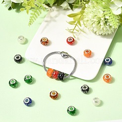 Glow In The Dark Handmade Luminous Style Lampwork Large Hole European Beads&nbsp;LPDL-R007-02