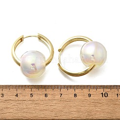 丸い真鍮のフープピアス  アクリルと  カドミウムフリー＆鉛フリー  長持ちメッキ  ラックめっき  18KGP本金メッキ  36x30x20mm&nbsp;EJEW-Z086-01G