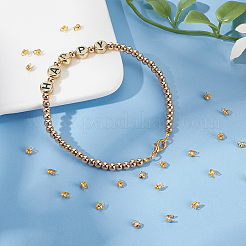 ラックメッキ真鍮ボールチープ200個  カドミウムフリー＆鉛フリー  ゴールドカラー  4x2.5mm  穴：0.7mm  内径：1.8mm&nbsp;FIND-UN0016-30A