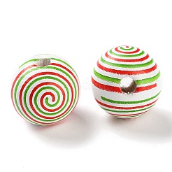 Printed Wood European Beads&nbsp;WOOD-Z002-03C