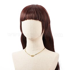 304 Stainless Steel Oval Link Bracelet and Necklace with Paperclip Chains&nbsp;SJEW-JS01254