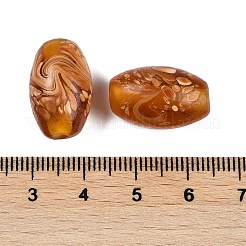 不透明な手作りのランプワーク ビーズ  オーバル  砂茶色  19~21x12~13mm  穴：2~3mm&nbsp;BLOW-D006-05D