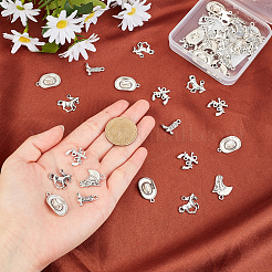 50Pcs 5 Style Tibetan Style Alloy Pendants&nbsp;FIND-SC0001-47AS