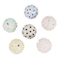 6Pcs 6 Colors Handmade Polymer Clay Rhinestone with Resin Daisy Flower&nbsp;CLAY-TA0001-97